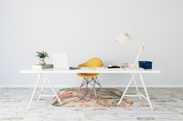 Tapis de chaise de bureau Flamants