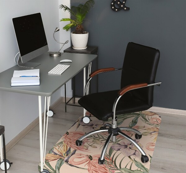Tapis de chaise de bureau Flamants