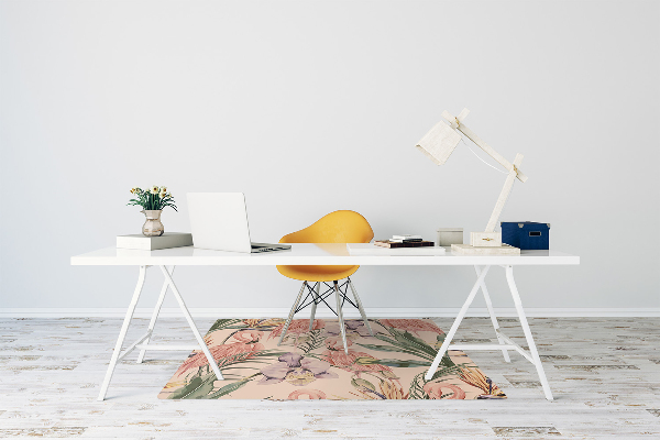 Tapis de chaise de bureau Flamants