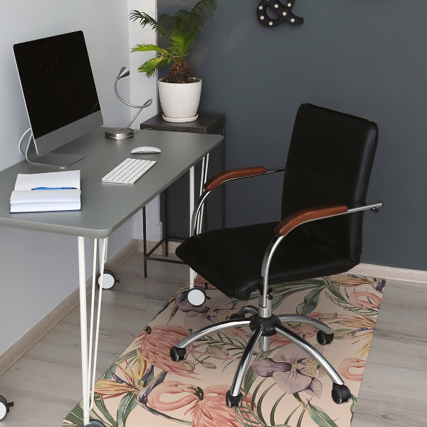 Tapis de chaise de bureau Flamants