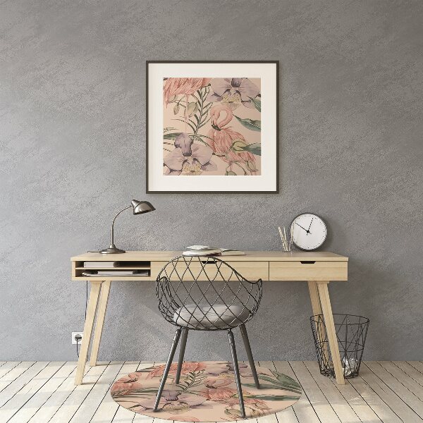 Tapis de chaise de bureau Flamants