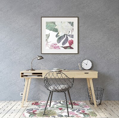 Tapis de chaise de bureau Fleurs colorées