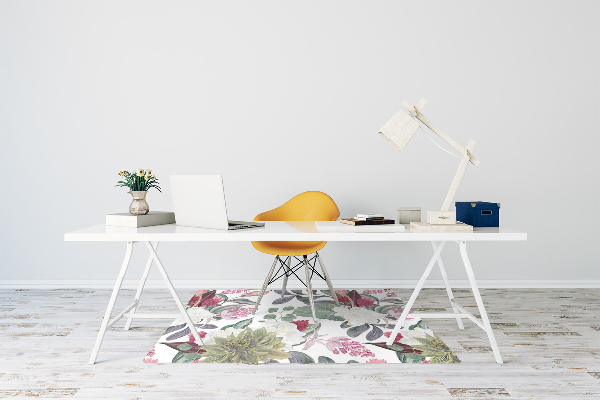 Tapis de chaise de bureau Fleurs colorées