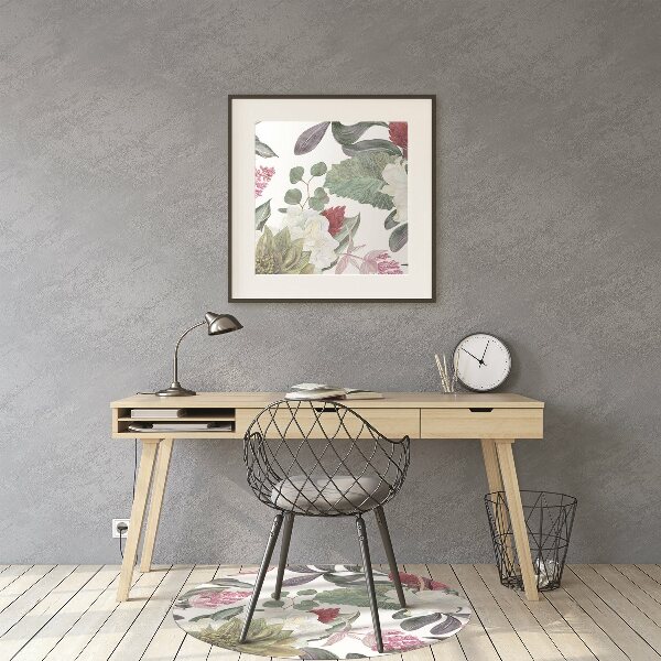 Tapis de chaise de bureau Fleurs colorées