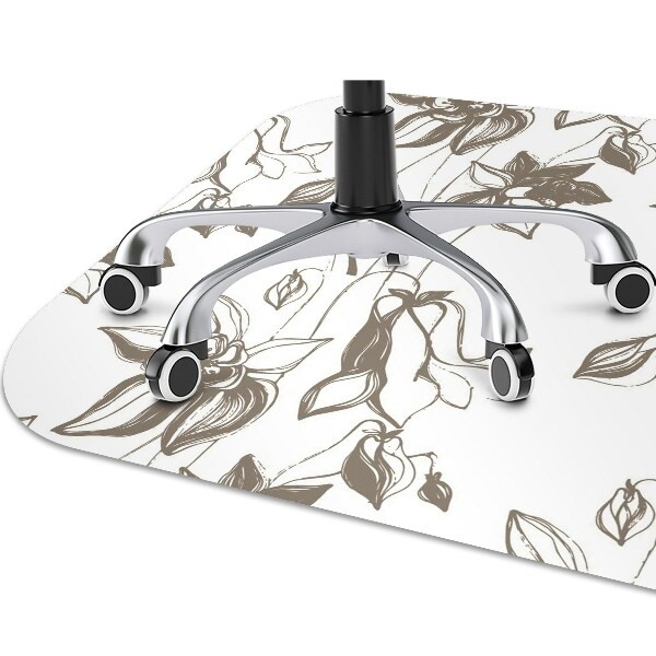 Tapis de chaise de bureau Dessin de fleurs