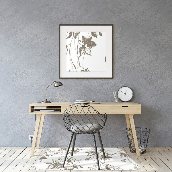 Tapis de chaise de bureau Dessin de fleurs
