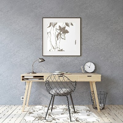 Tapis de chaise de bureau Dessin de fleurs