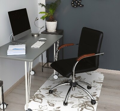 Tapis de chaise de bureau Dessin de fleurs