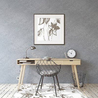 Tapis de chaise de bureau Dessin de fleurs