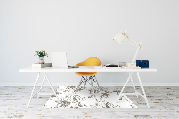 Tapis de chaise de bureau Dessin de fleurs
