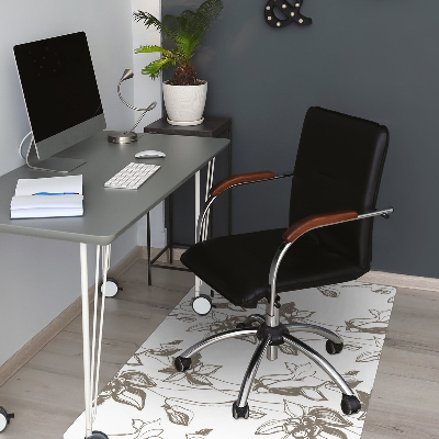 Tapis de chaise de bureau Dessin de fleurs