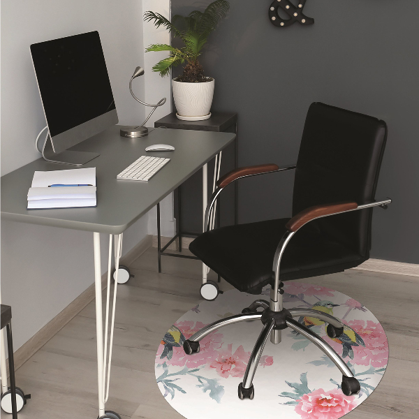 Tapis pour chaise de bureau Oiseaux et fleurs