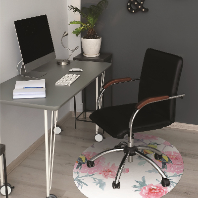 Tapis pour chaise de bureau Oiseaux et fleurs