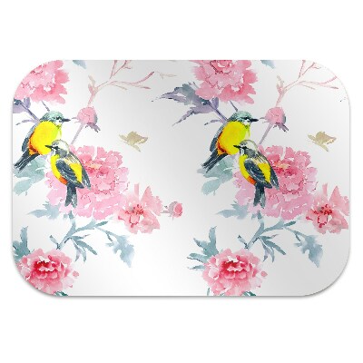 Tapis pour chaise de bureau Oiseaux et fleurs