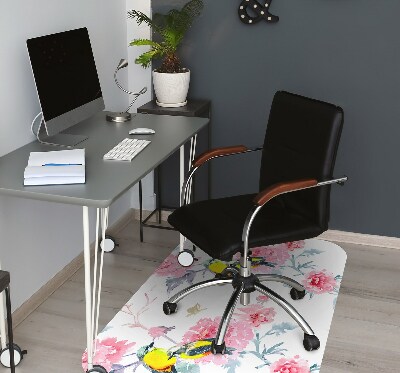 Tapis pour chaise de bureau Oiseaux et fleurs