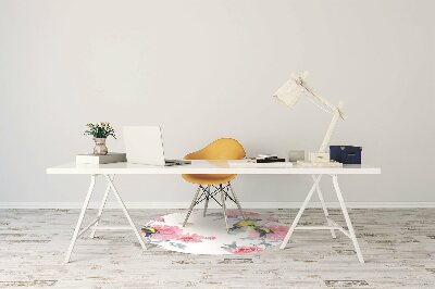 Tapis pour chaise de bureau Oiseaux et fleurs