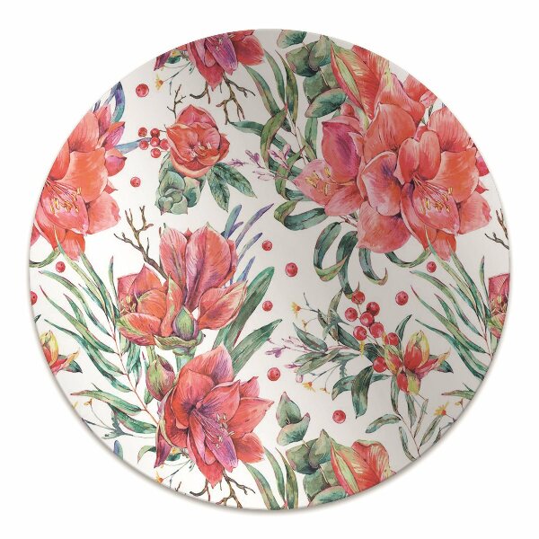 Tapis de chaise de bureau Fleurs rouges
