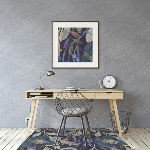 Tapis de chaise de bureau Modèle botanique