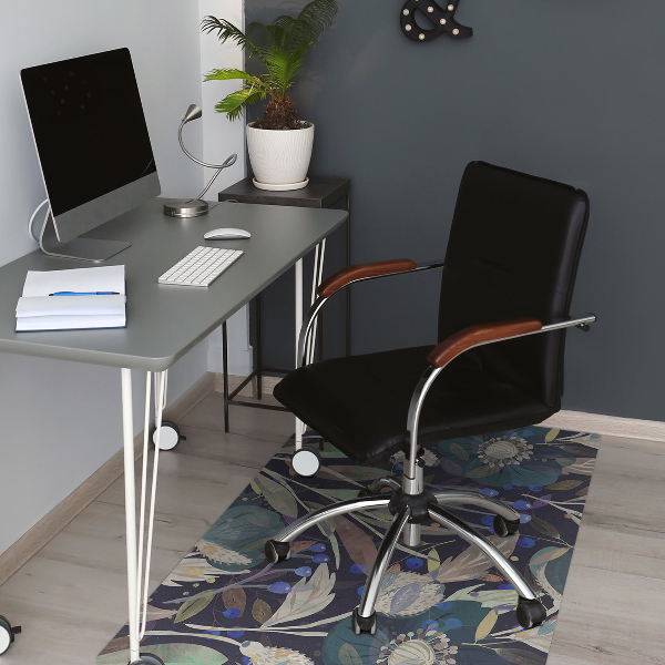 Tapis de chaise de bureau Modèle botanique