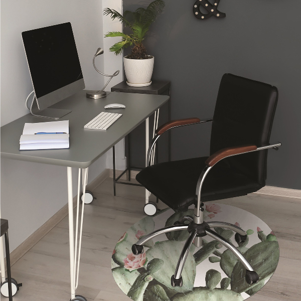 Tapis de chaise de bureau Cactus