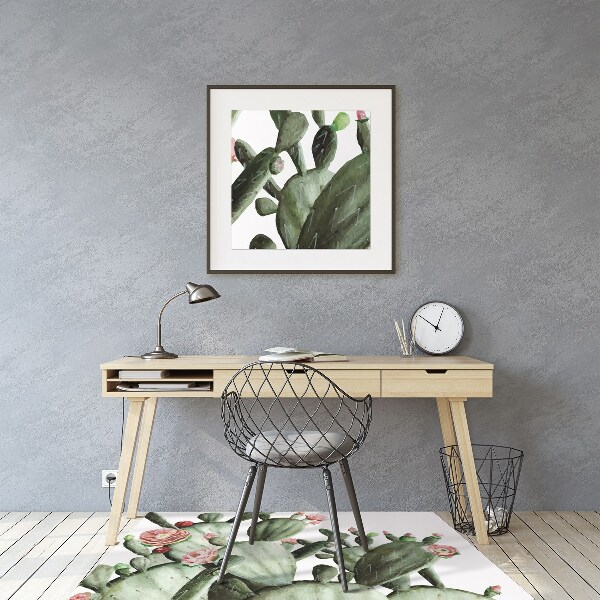 Tapis de chaise de bureau Cactus