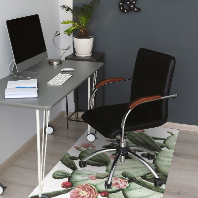 Tapis de chaise de bureau Cactus