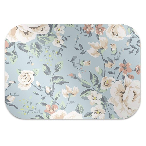 Tapis protection sol Fleurs de style vintage