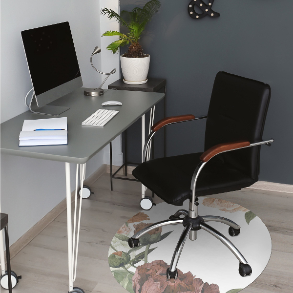 Tapis de chaise de bureau Pivoines vintage