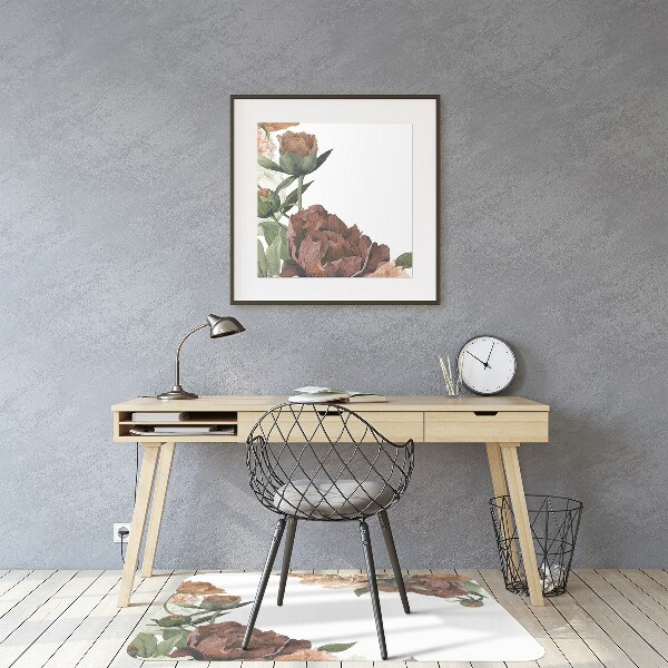 Tapis de chaise de bureau Pivoines vintage