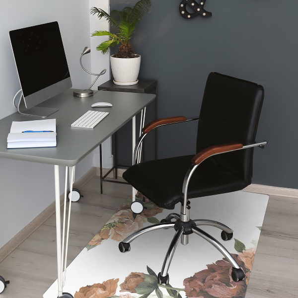 Tapis de chaise de bureau Pivoines vintage