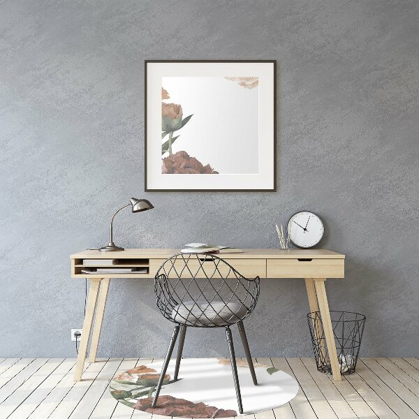 Tapis de chaise de bureau Pivoines vintage