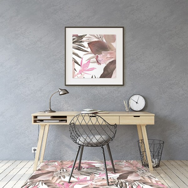 Tapis pour chaise de bureau Rose tropical