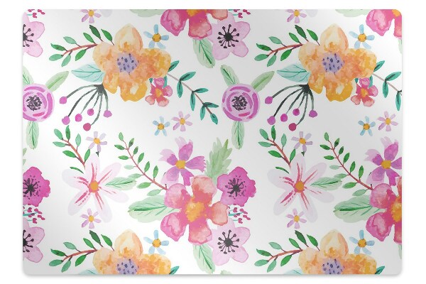 Tapis de chaise de bureau Dessin de fleurs