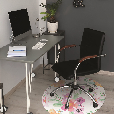 Tapis de chaise de bureau Dessin de fleurs