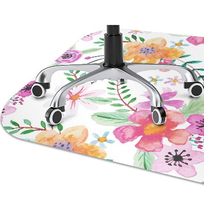 Tapis de chaise de bureau Dessin de fleurs