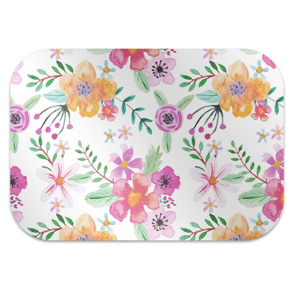 Tapis de chaise de bureau Dessin de fleurs