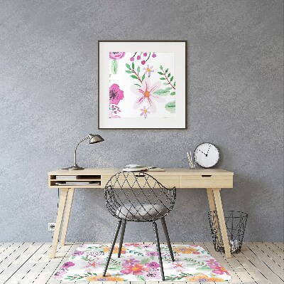 Tapis de chaise de bureau Dessin de fleurs