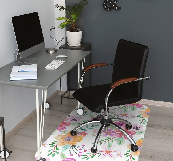 Tapis de chaise de bureau Dessin de fleurs