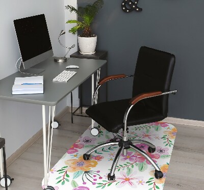 Tapis de chaise de bureau Dessin de fleurs