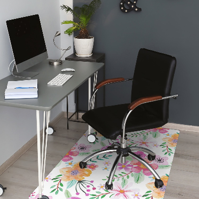 Tapis de chaise de bureau Dessin de fleurs