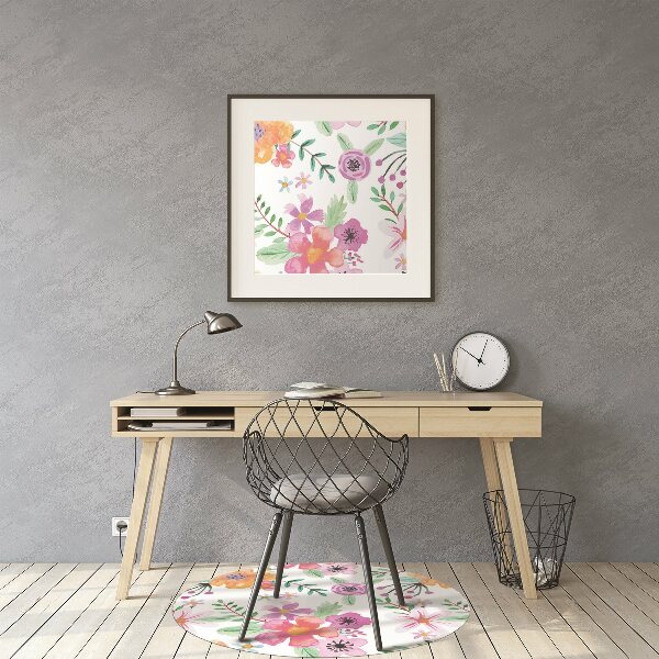 Tapis de chaise de bureau Dessin de fleurs