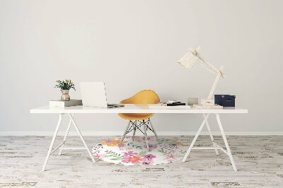 Tapis de chaise de bureau Dessin de fleurs