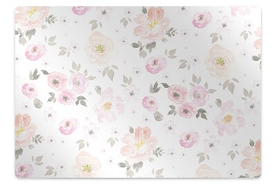 Tapis fauteuil bureau do biura Fleurs aquarelles