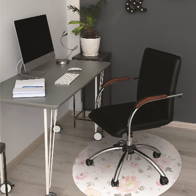 Tapis fauteuil bureau do biura Fleurs aquarelles