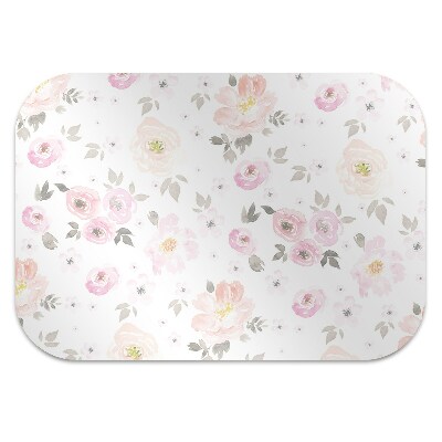 Tapis fauteuil bureau do biura Fleurs aquarelles