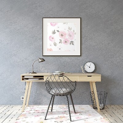 Tapis fauteuil bureau do biura Fleurs aquarelles