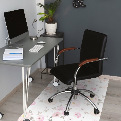 Tapis fauteuil bureau do biura Fleurs aquarelles