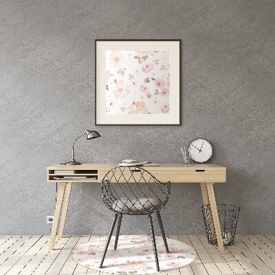 Tapis fauteuil bureau do biura Fleurs aquarelles