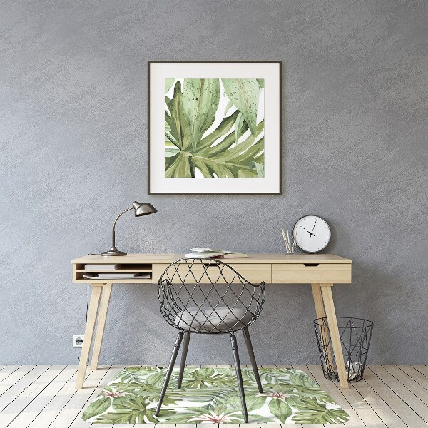 Tapis fauteuil bureau do biura Feuilles tropicales