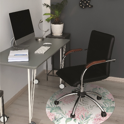 Tapis pour chaise de bureau Fleurs roses claires